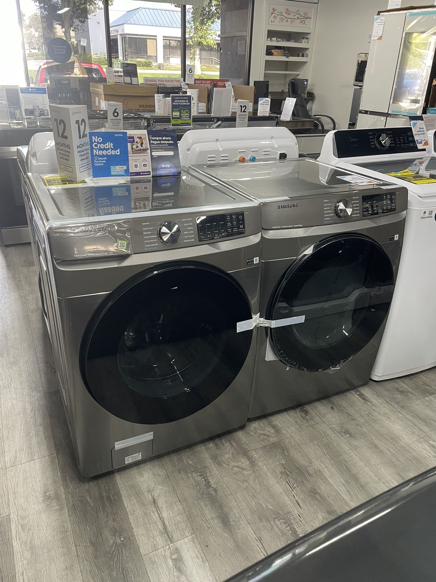 Samsung Platinum Front Load Washer And Electric Dryer Laundry Set‼️