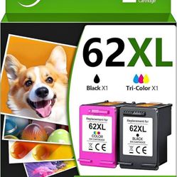 HP 62XL Ink Cartridge Set (Black & Color) – Compatible with HP Envy & OfficeJet Printers (2-Pack)