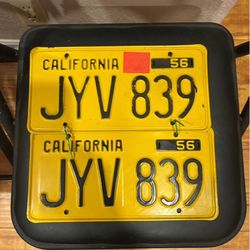 1956 Chevy  license plates DMV approved