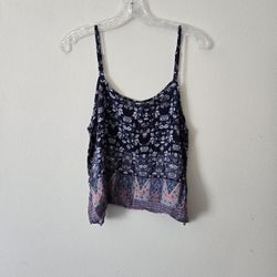 Navy Pattern Tank Top