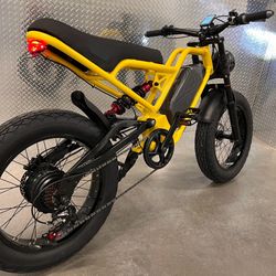 1500 Watt Electric Ebike, Heavy Duty/Full Suspension, Hydraulic Brakes(Black -or- Yellow)