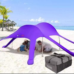 portable beach tent sun shade 10x10 ft purple