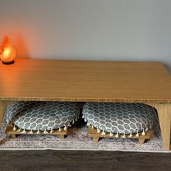 Japanese-Style Bamboo Table (Dining, Coffee, Desk) With Seats