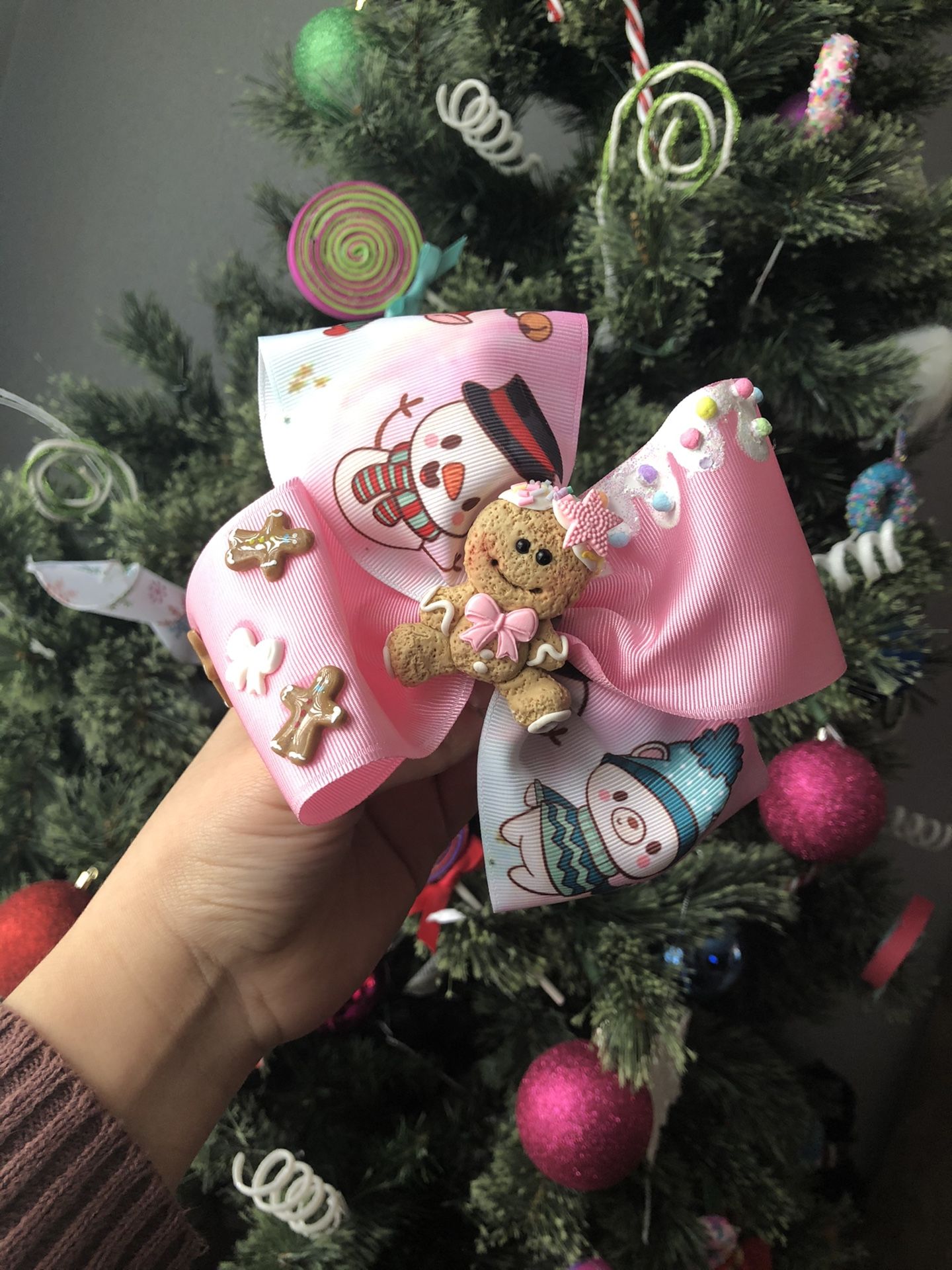 Christmas Hair Bow For Girls
