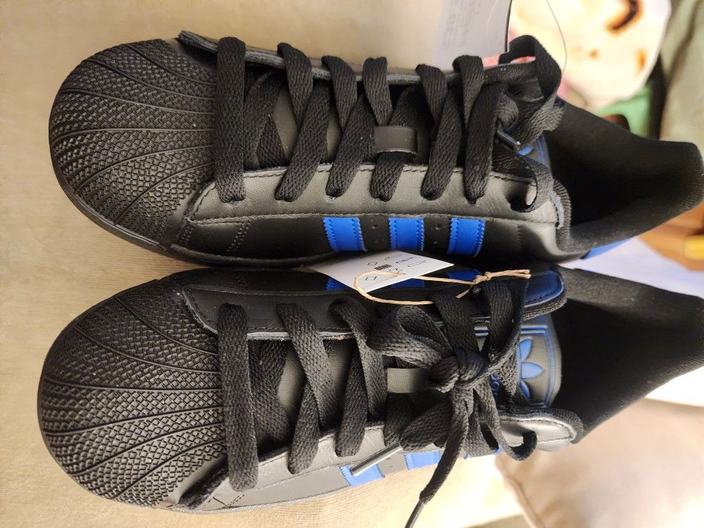 Black And Blue Adidas Superstar 