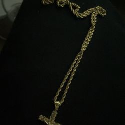 14K ROPE CHAIN 10K PENDENT !!