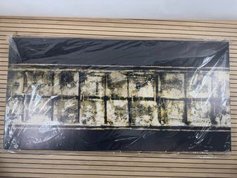 WINKAILIN Abstract Wall Decor Gold Square Painting on Black Background Bedroom