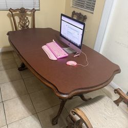 Solid Wood Extendable Dining Table + 8 Chairs