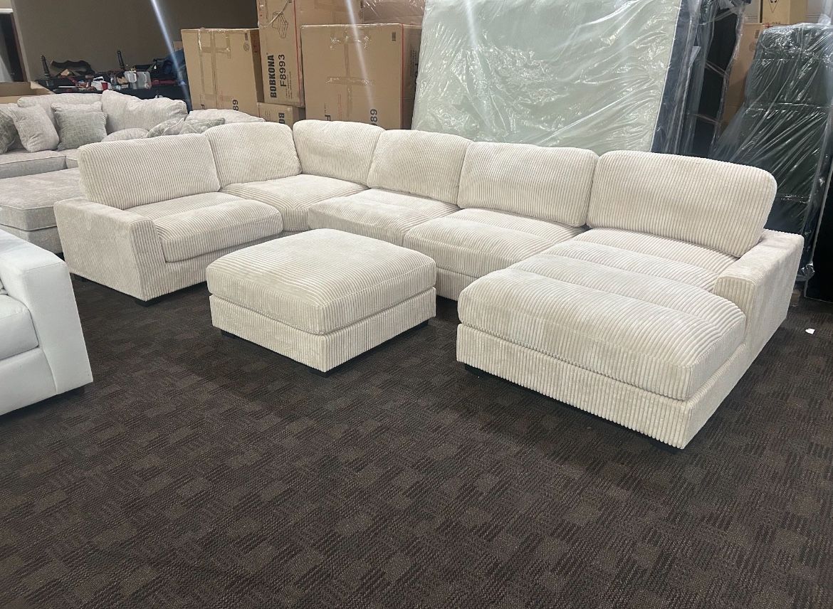 Large Comfy Cream Sectional