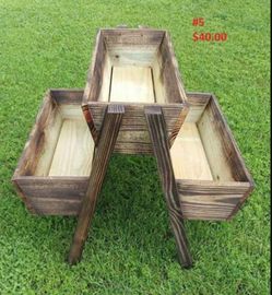 Rustic wood planter