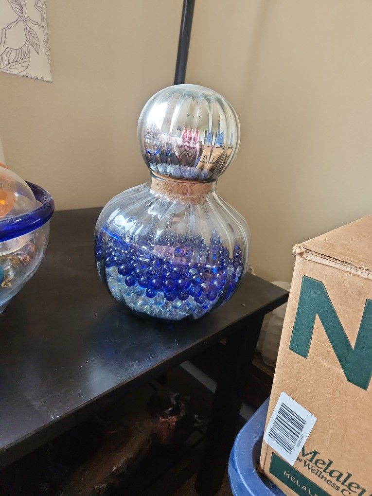 Handblown Mercury Glass Jar