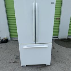 GE French Door Refrigerator; White  