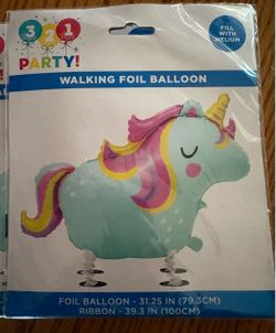 Unicorn Walking Foil Balloon 31.25 Inch