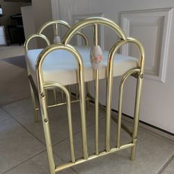 MCM Hollywood Regency Brass Stool