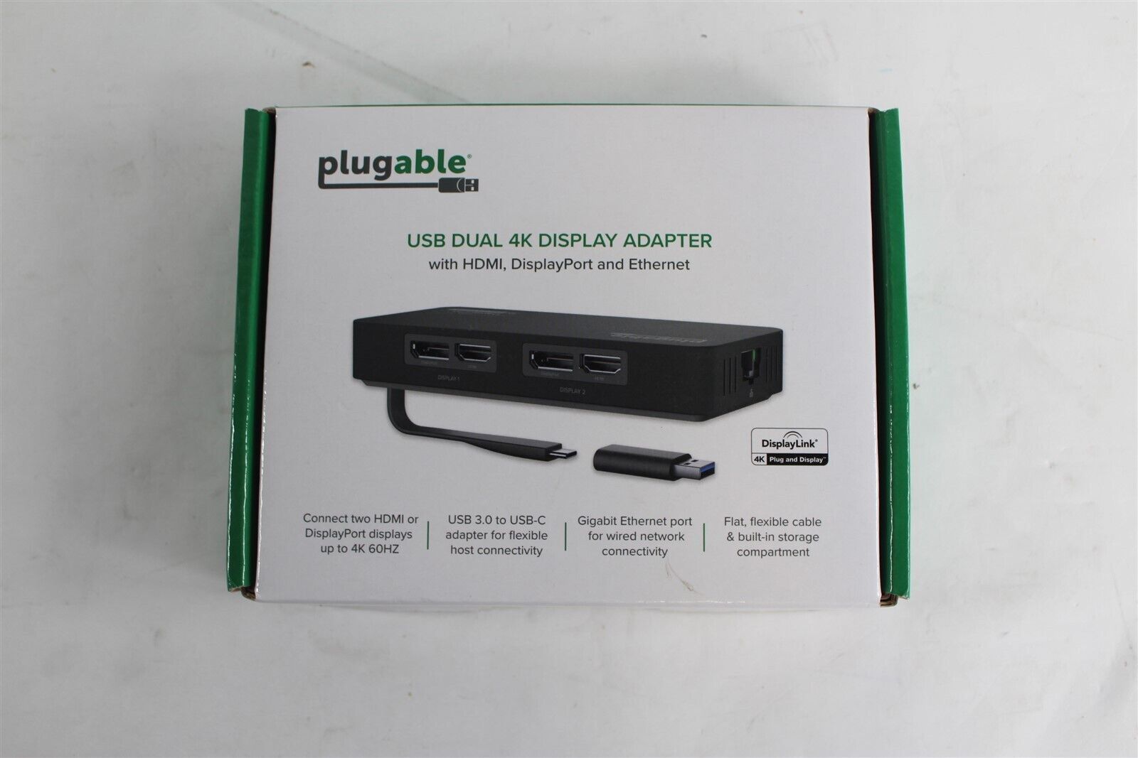 Plugable USBC-6950UE USB Dual 4K Display Adapter w/ HDMI DisplayPort & Ethernet