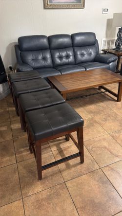 Living room furniture and bar stools