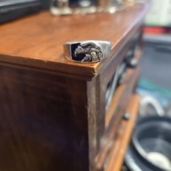 Sterling Silver And 12k Gold Eagle Ring