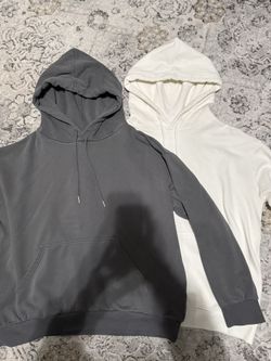 h&m medium grey and white hoodies