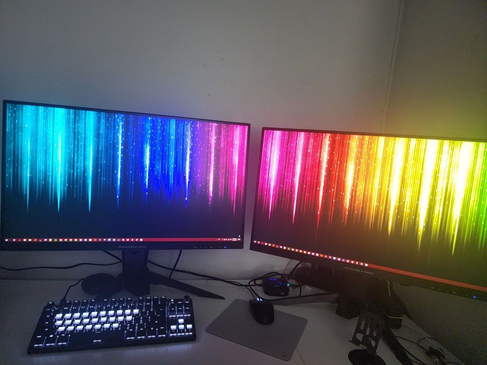 2 Gaming Monitors: ASRock 27" 180 Hz IPS QHD Gaming Monitor FreeSync (AMD Adaptive Sync) 2560 x 1440 (2K) PG27QFT2A