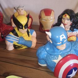 Marvel and DC Character Ceramic Cookie Jars / Decor / Collectibles