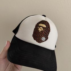 Bape x swarovski trucker hat