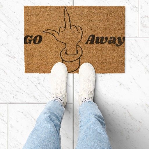 Go Away Door Mat ~ Funny Door Mats Outdoor ~ Door Mats Indoor Outdoor Funny