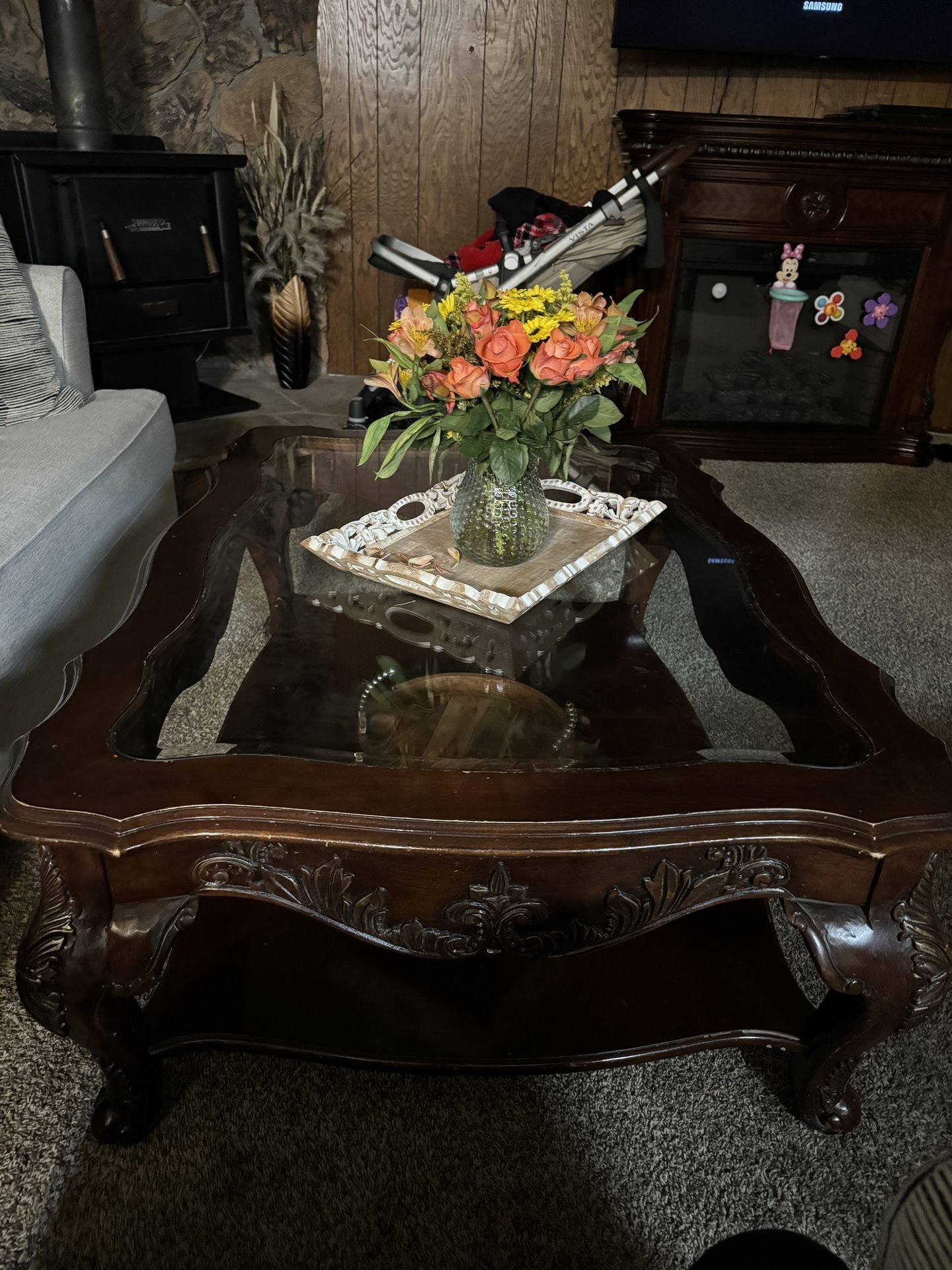 Coffee table glass top