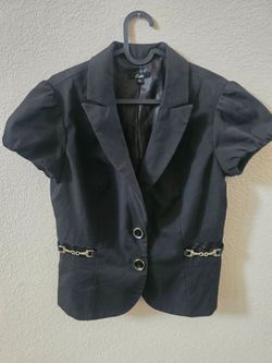 Black Short Sleeve Blazer Size Large