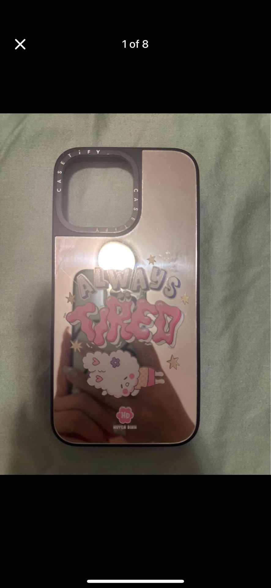 Casetify cute bunny iphone 14 pro max mirror surface case