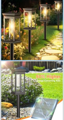 Solar Pathway Lights Outdoor Waterproof – 8 Pack Bright Solar Powered Garden Lights with Auto On/Off, IP65 LED Landscape Lighting for Walkway Patio La