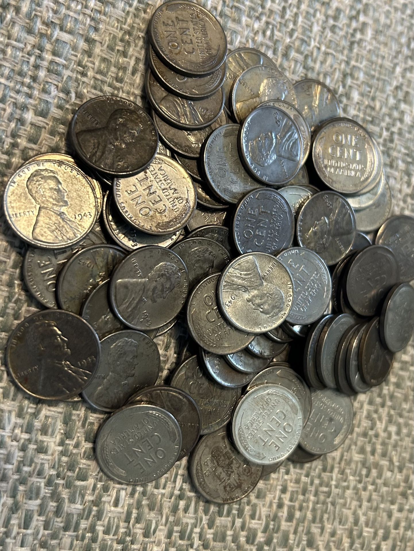 Lot Of 80 1943 PDS Steel WWII Pennies High Grade