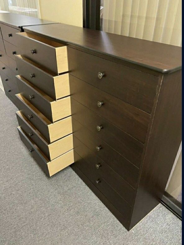 12 Drawer Compress Wood Dresser 