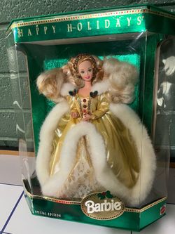 1994 RARE FACTORY MISPRINT Happy Holidays Special Edition BARBIE Doll