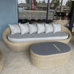 Pismo Gray Outdoor Sofa w/ Coffee Table / 2pc