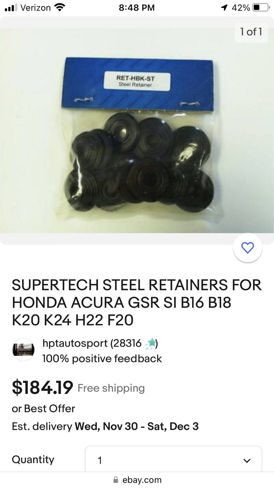 Honda Acura Supertech Steel Valve Spring Retainers