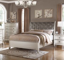 sliver padded complete bedroom set $2699.99 or $40 down