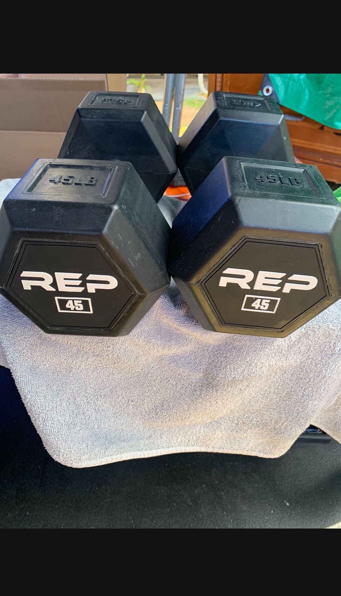 **Brand New** RepFitness pair 45lbs (35mm Thick Handle Rubber