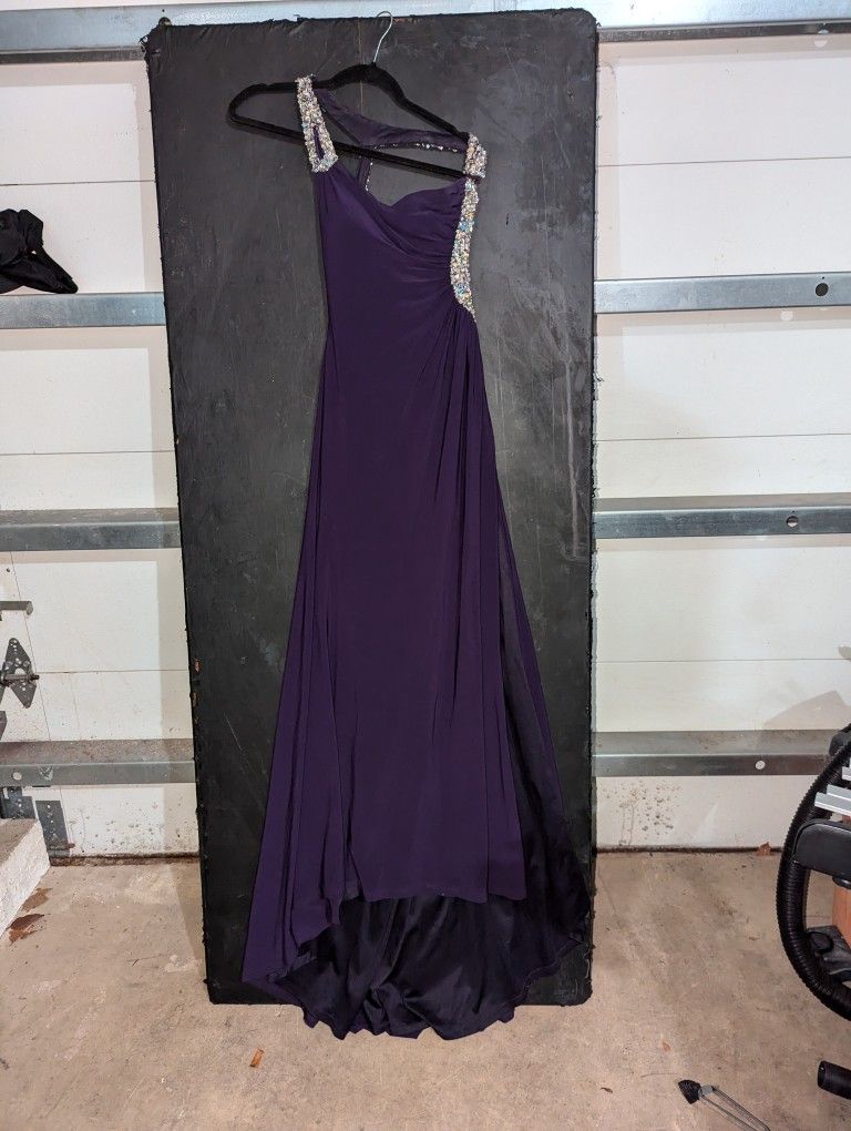Handmade Dark Purple One Strap Gown