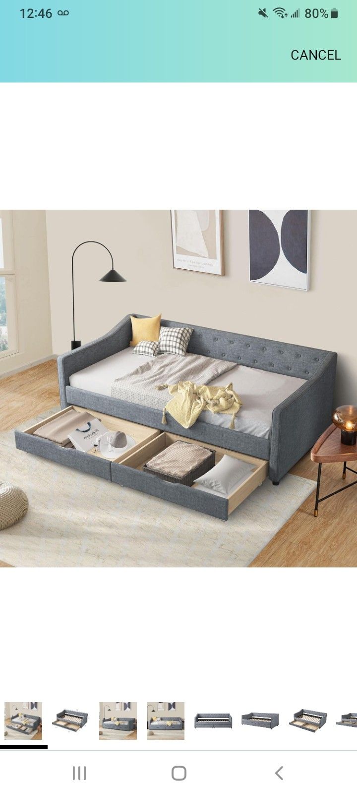 Favsh Twin Upholstered Bed With 2 Drawers