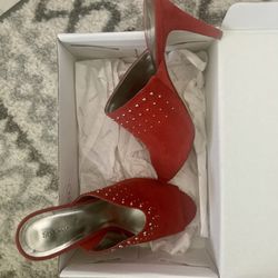 Red Heels  Peep toe Size 9M 