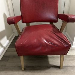 MCM ..two Red Vinyl Chairs From 1950’s
