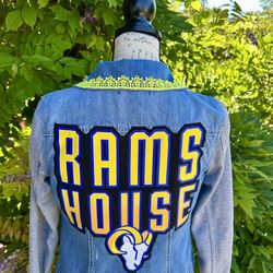 Women's Enhanced "Rams House" Jean Jacket-Large