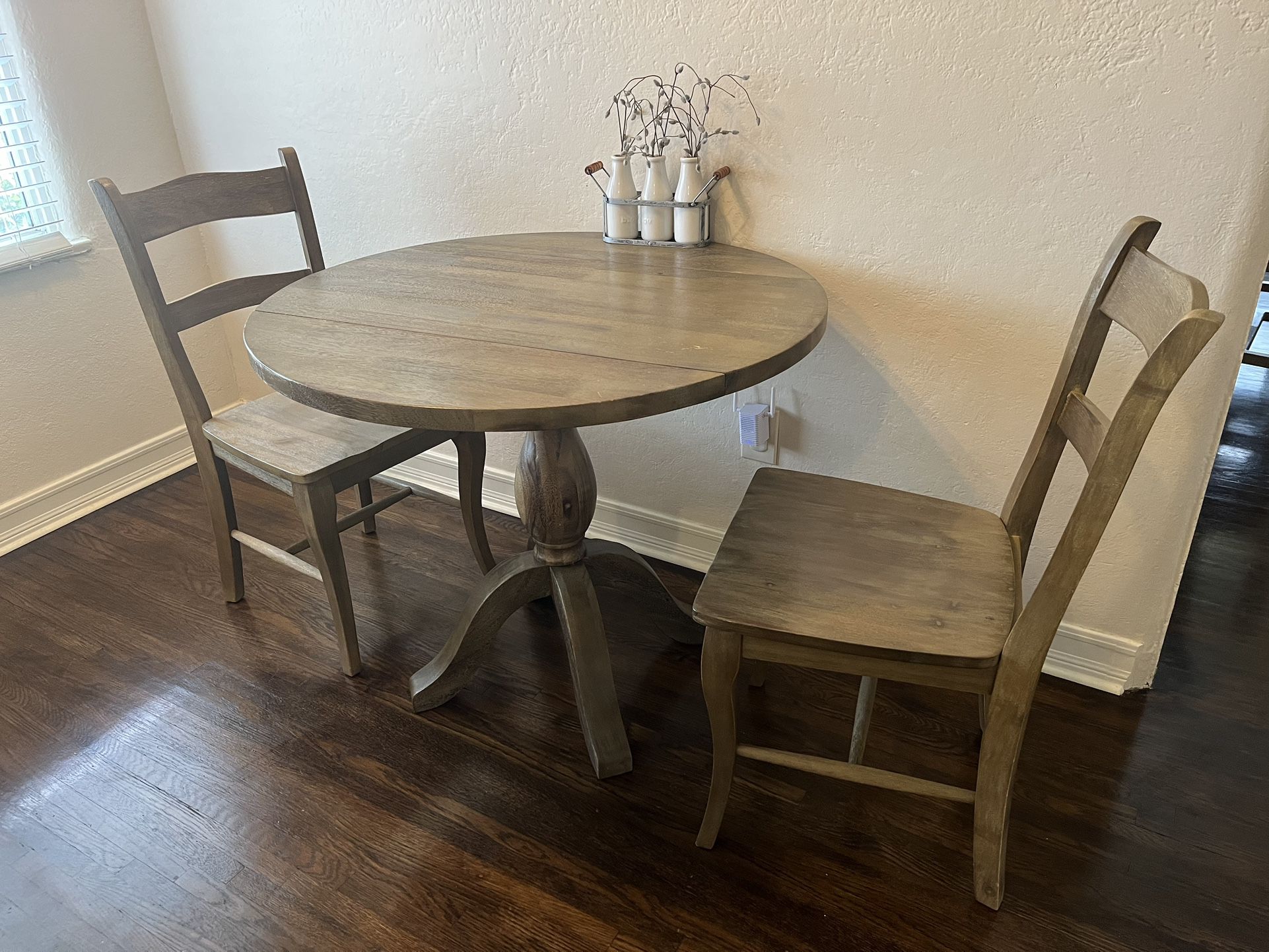 Wooden Kitchen Table & 2 Chairs