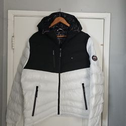 Men's Tommy Hilfiger Jacket White Black Large New