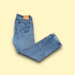 Levi’s 505 regular fit medium rinse blue wash jeans men’s 36 x 34