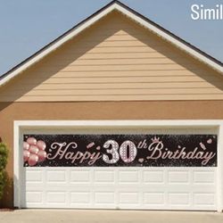 30th Birthday Party Yard Garage Banner Backdrop