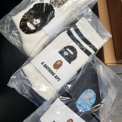 3 Pairs BAPE socks $40obo