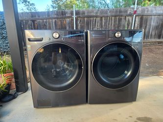 LG ThinQ Front-Load Washer and Dryer Set