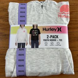 NWT Hurley girl’s hoodie & Tee 2pcs set Size XS 5/6