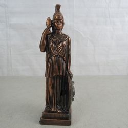 Athena Minerva Greek Roman Goddess Copper Plated Statue 10" Tall


